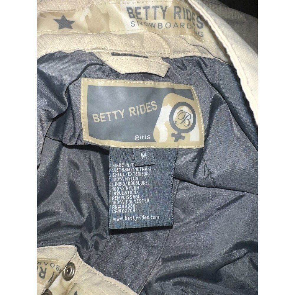 Betty Rides Youth Snowboard Pants Girls 10/12 Medium Tan Color Waterproof F1 - Picture 10 of 10